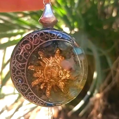 תליון אורגונייט שמש לבנה